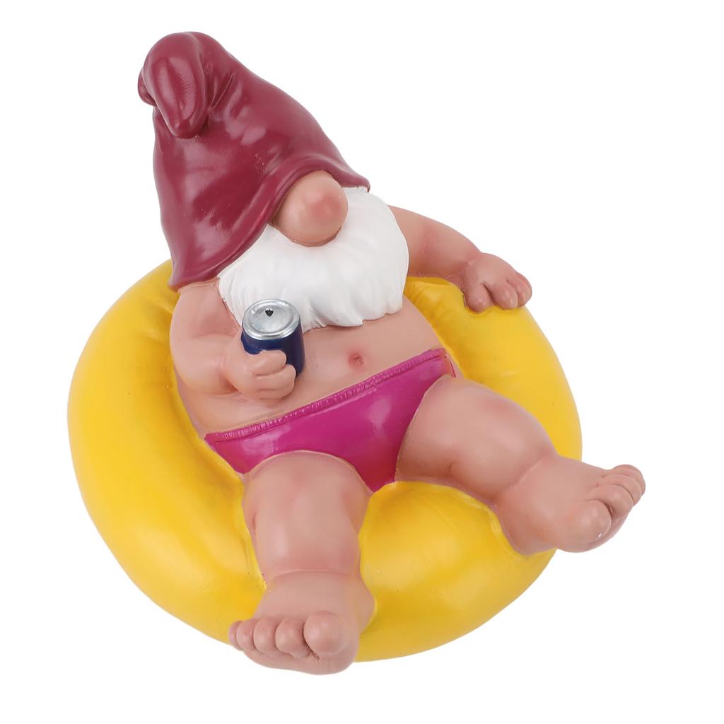 Садовая фигурка гнома-поплавка для бассейна из смолы, забавная фигурка плавающего гнома для релаксации на вечеринке у бассейна, для наружного декора