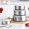 5 шт., миска для хранения еды, легко чистящаяся, многофункциональная миска из нержавеющей стали для дома, кухни, кемпинга, пикника