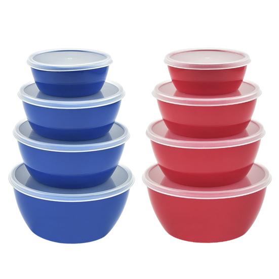 4Pcs Mixing Bowls with Lids BPA-Free Salad Containers Stackable Airtight Food Storage Bowls Meal Prep Bowl Kit for Home Outdoor Dining