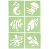 Plastic Stencil - GRAINE CRÉATIVE - Aquatic World - Pack of 6 - 14 X 15 Cm