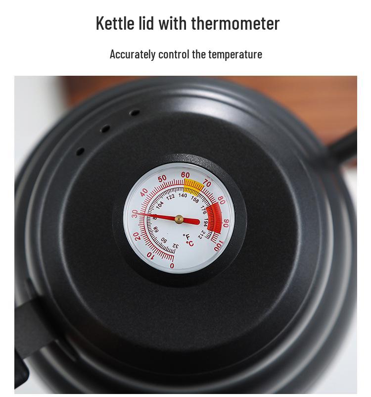 Чайник для кофе pour-over Teflon в форме облака: Японский стиль 304 Нержавеющая сталь с ручкой с дисплеем температуры
