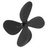 Запасная лопасть вентилятора для печи Алюминиевый сплав Вентилятор для камина 4 лопасти с шестигранным ключом и винтом Черный