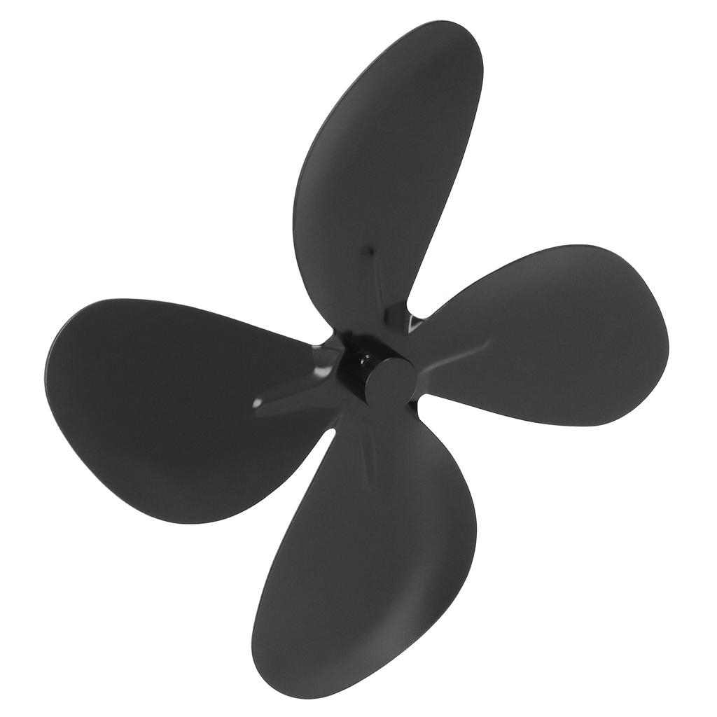 Запасная лопасть вентилятора для печи Алюминиевый сплав Вентилятор для камина 4 лопасти с шестигранным ключом и винтом Черный