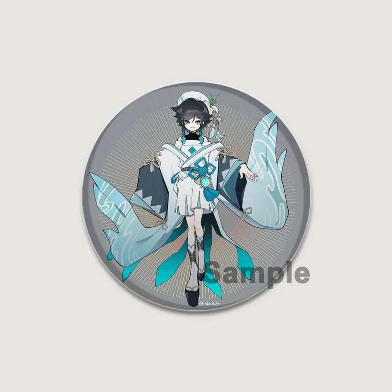 32/44/58 мм мультяшная фигурка Venti Jean HD принт брошь аниме значок Genshin Impact круглая витрина броши значки на лацкан ювелирные изделия подарочный аксессуар