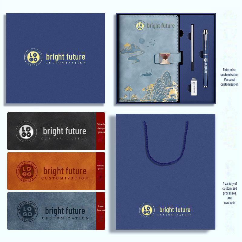 Подарочный набор из блокнотов формата А5 «Культура и творчество» — сувенир в китайском стиле с индивидуальным логотипом