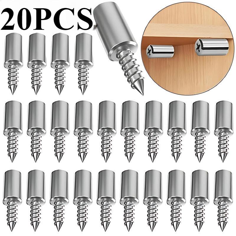 Самонарезающий винт Держатель пластины для гардероба Кронштейны для перегородки шкафа Фиксированные винты Опорные колышки для полок с нескользящей втулкой