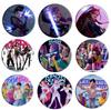 Kpop Охотники на демонов Значки Бижутерия Аксессуары Декор для сумки Аниме Саджа Мальчики Руми Зои Джину Металлическая Пуговица Брошь Игрушки Подарки для фанатов