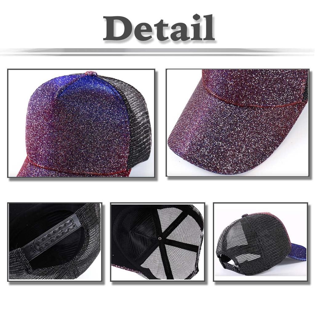 Градиентная шапка CZ058 [Белый Клык], Спортивная, Блестящая, Кепка, Сетка, Стильная, Цветная, Женская, (Вино)