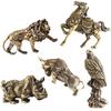 Vintage Copper Animals Eagle Lion King Bull Rhinoceros War Horse Figurines Desk Ornament Home Decoration Accessories Brass Craft