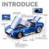 1:24 Shelby Cobra Phantom Miniature Toys Car Diecast Alloy Model Doors Opened Sound Light Pull Back Vehices Kids Christmas Gifts