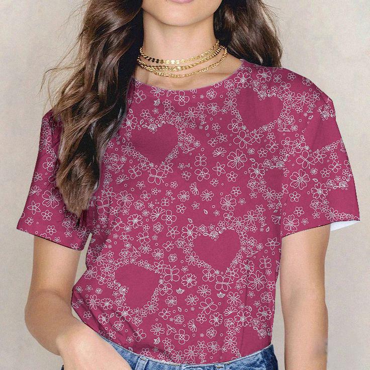 Плюс размер 6xl летняя женская футболка с круглым вырезом и цифровым принтом в виде букв Love с коротким рукавом женская футболка