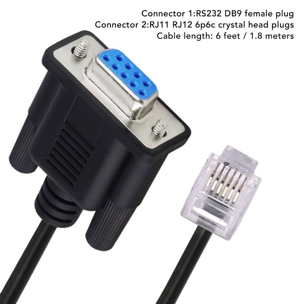 Plug and Play RS232 DB9Pin Female to RJ11 RJ12 for Leadshine Stepper Devices Serial Communication