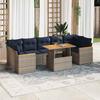 VidaXL Garden Furniture 8 Pcs with Grey Cushions Braided Resin, Outdoor Sofa Set, Corner Sofa Set 3327463