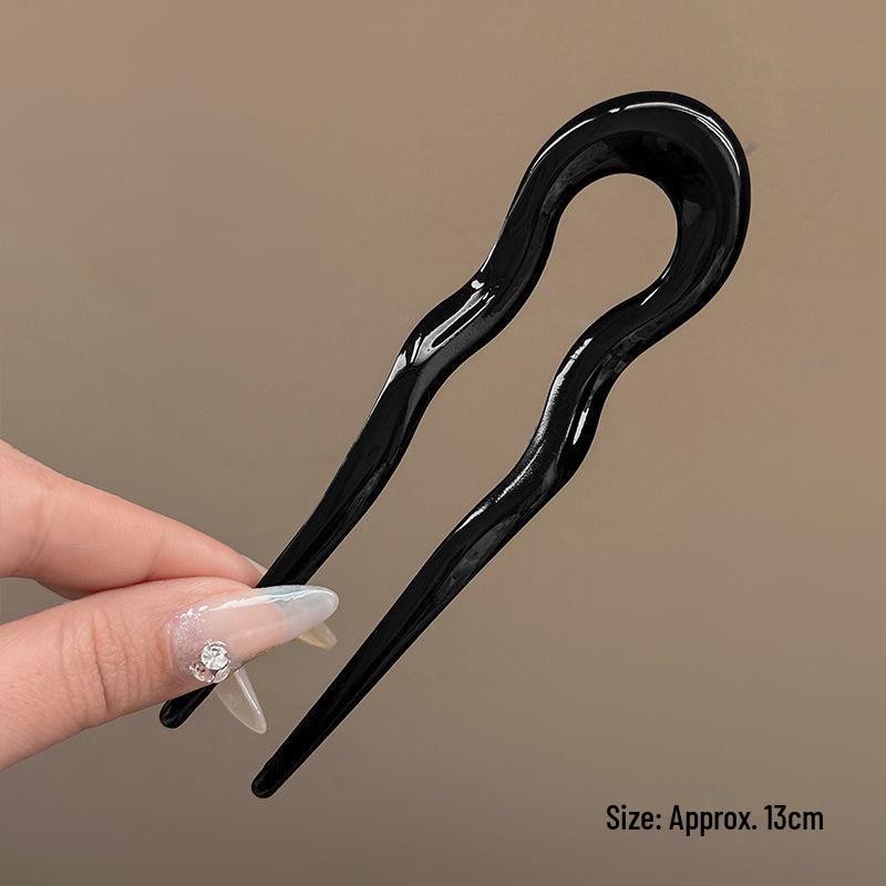 Элегантная акриловая заколка для волос U-образной формы для женского пучка - Новый китайский стиль