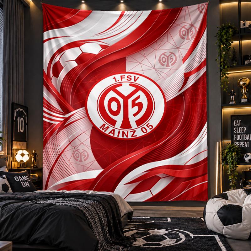 Wall Hanging Tapestry Mainz FC Print Cloth for Living Room Bedroom Home Decor