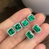 Huitan Gorgeous Green Cubic Zirconia Stud Earrings for Women Noble Wedding Party Earring Nice Birthday Gift Lady Fashion Jewelry