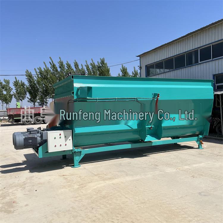 Double Shaft Yellow TMR Feed Mixer for Livestock Farming and Silage