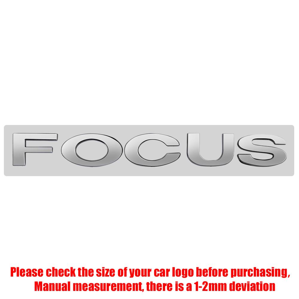 AAANH1 Car Styling Trunk ABS Focus Letter Sticker Badge Decor Auto Exterior Accessories For Ford Fiesta MK3 Mustang Fusion Mondeo Kuga