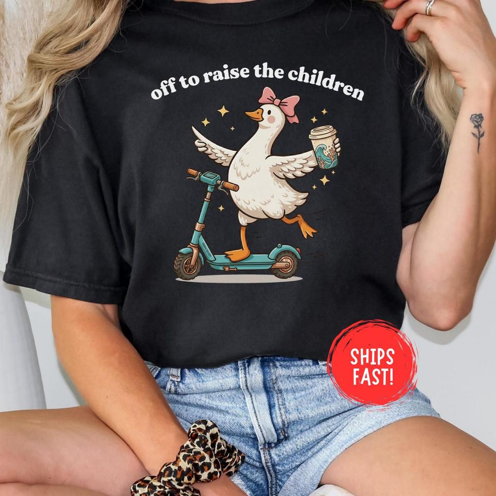 Off To Raise The Children Shirt Funny Mom Life Tee Parenting Humor Shirt Mama Bear Quote Graphic Shirt Gift For Mom Comfort Colors