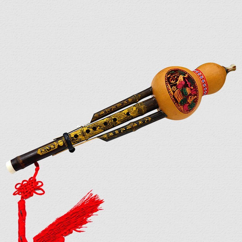 Черная бамбуковая флейта из тыквы C/bB Key Gourd Bamboo Flauta, легкая в игре для любителей музыки Хулуси