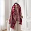 Women Imitation Cashmere Winter Paisley Patterned Thick Warm Blanket Scarves Cashew Flower  Fashionable and Luxurious Scarf
