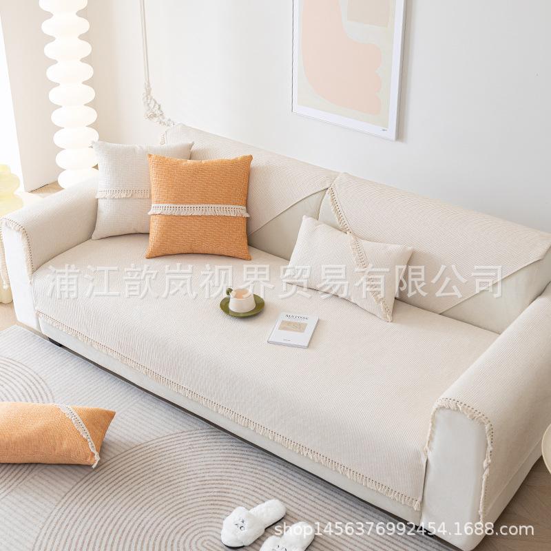 Sofa Cushion Four Seasons Universal Light Luxury Style Living Room Chenille Non-Slip Seat Cushion High-End Sofa Cover Cloth Towel