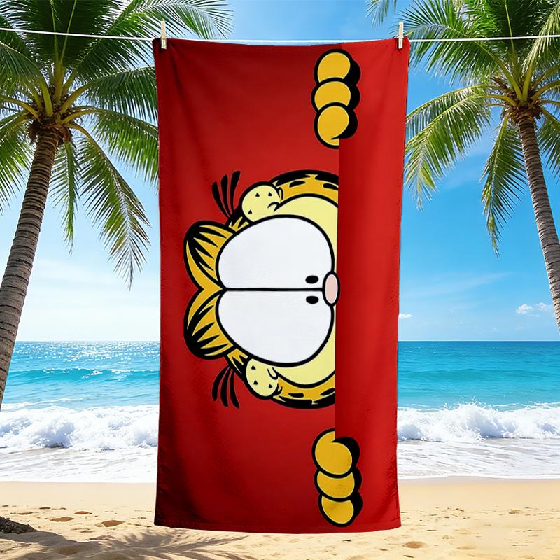 1Pc Garfield Behind Wall Beach Towel Quick Dry Multiuse For Beach Pool Gym Yoga Home Travel Christmas Halloween Xmas Gift N1294