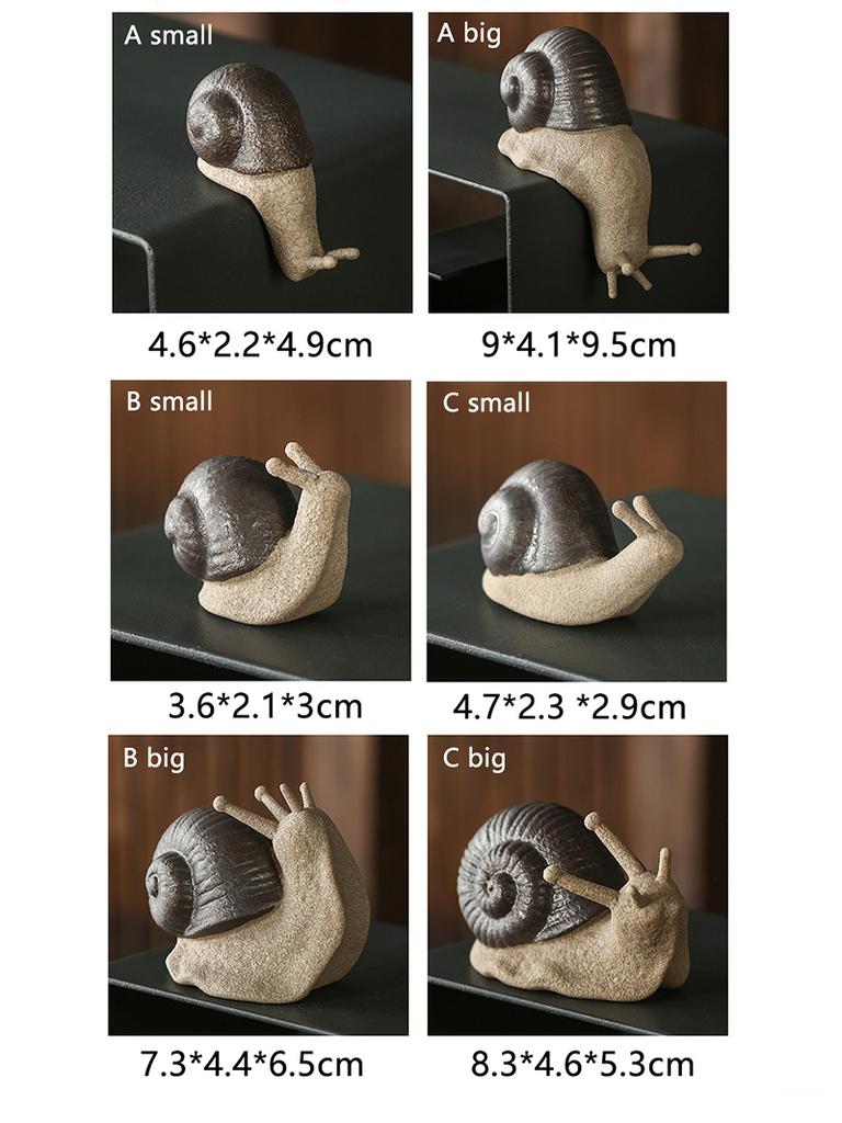 Ceramic Little Snail Tea Pets Ornament Mini Simulation Animal for Home Decor Table Flower Mimi Pet Zen Desk Handmade Decoration
