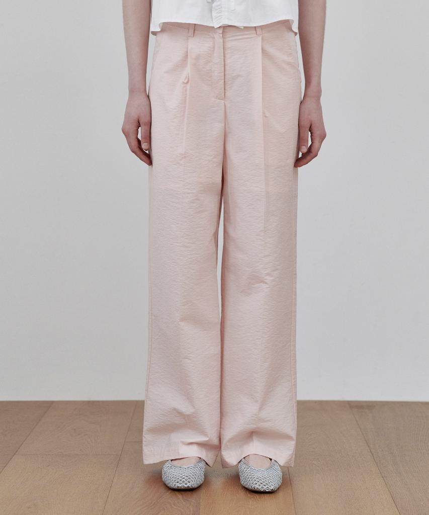 BELLOL One-Pleat Wide Slacks Pink