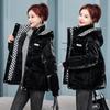 Women's Shiny Korean-style Short Cotton Coat, Winter Loose Thickened Hooded Down Cotton Jacket