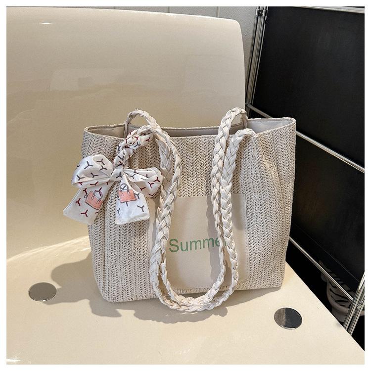 Straw Beach Tote Bag Summer Shoulder Bag Niche Popular Underarm Bag Fashion Versatile Women'S Bag
