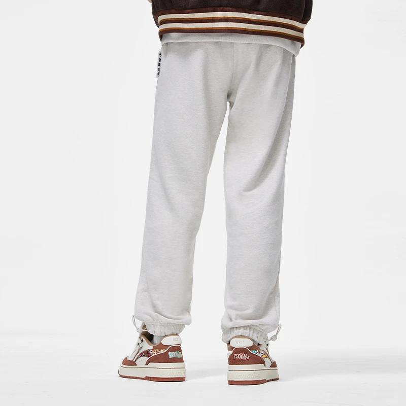 Li-Ning Классические свободные вязаные спортивные штаны с логотипом, мужские брюки серого цвета AKLT073-5