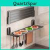 Алюминиевый настенный кухонный органайзер со складными полками и крючками для домашнего хранения