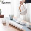 Nanshan Collection 10-Piece Ice Jade Ceramic Kung Fu Tea Set Gift Box