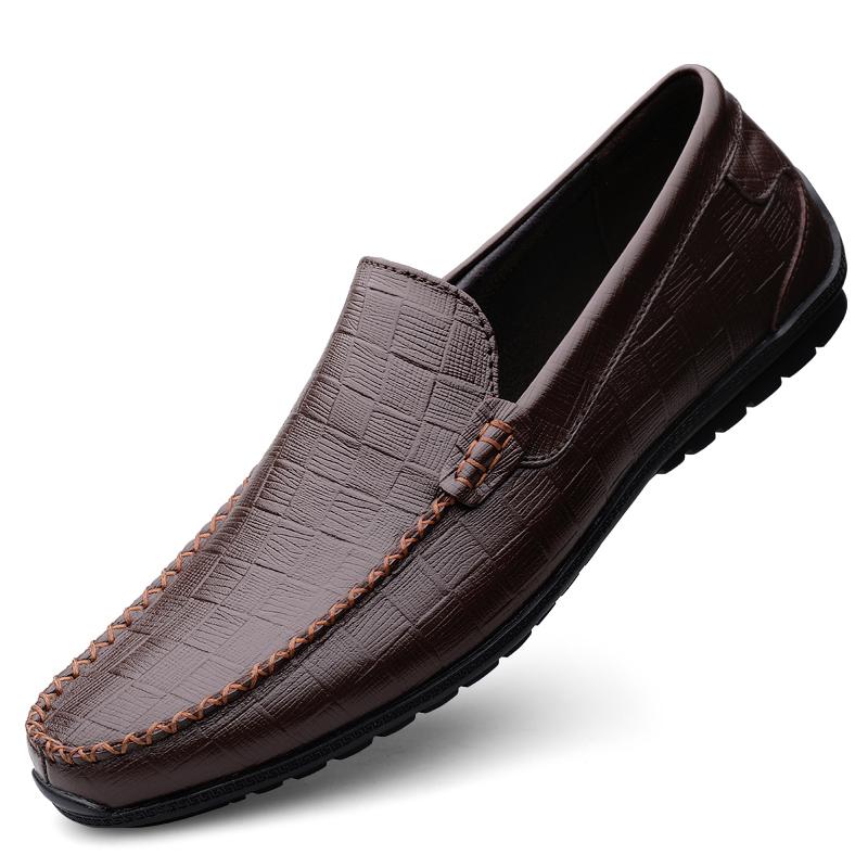Fashion Luxury Brand Male Casual Shoes British Style Genuine Leather Loafers Comfy Slip On Moccasin High Quality Men's Business Shoes