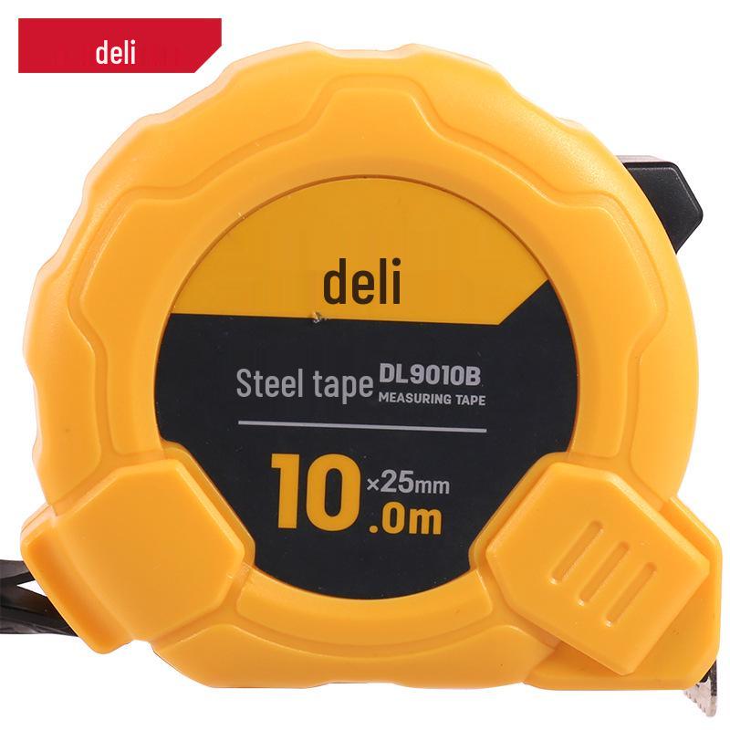 Высокоточная стальная рулетка Deli DL9010B 10м x 25мм - Выдвижная, Утолщенная, Расширенная, Износостойкая линейка.