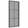 VidaXL Porte intérieure 93x201,5 cm Noir Verre ESG et aluminium 350566