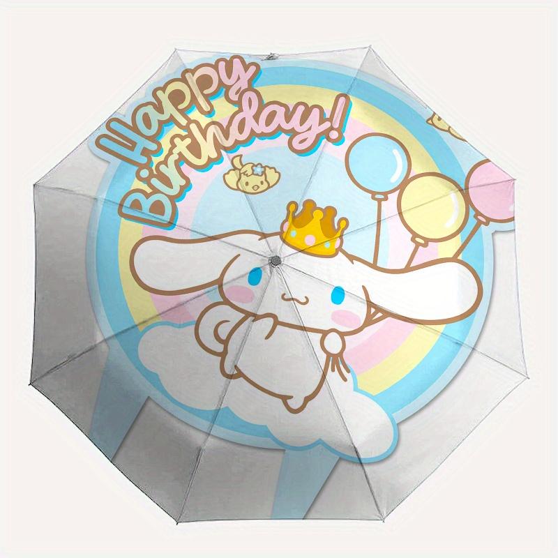 Cinnamoroll,Birthday Automatic Umbrella-Foldable, Durable 8-Bone Design, Compact and Stylish, Great for Camping, Halloween, Christmas, Mothe