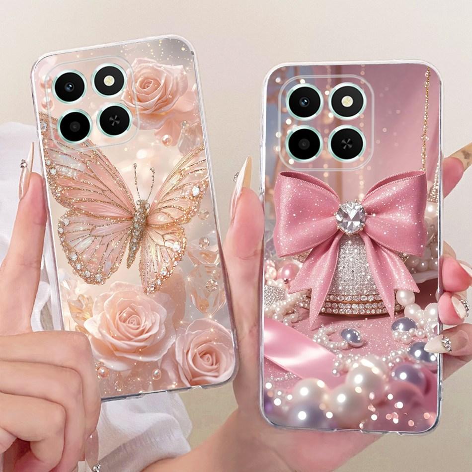For Honor X6C Cute Flower Butterfly Cat Painted Case HonorX6c X 6C 4G NIC-LX1 LX2 LX3 Soft Silicone TPU Phone Cases