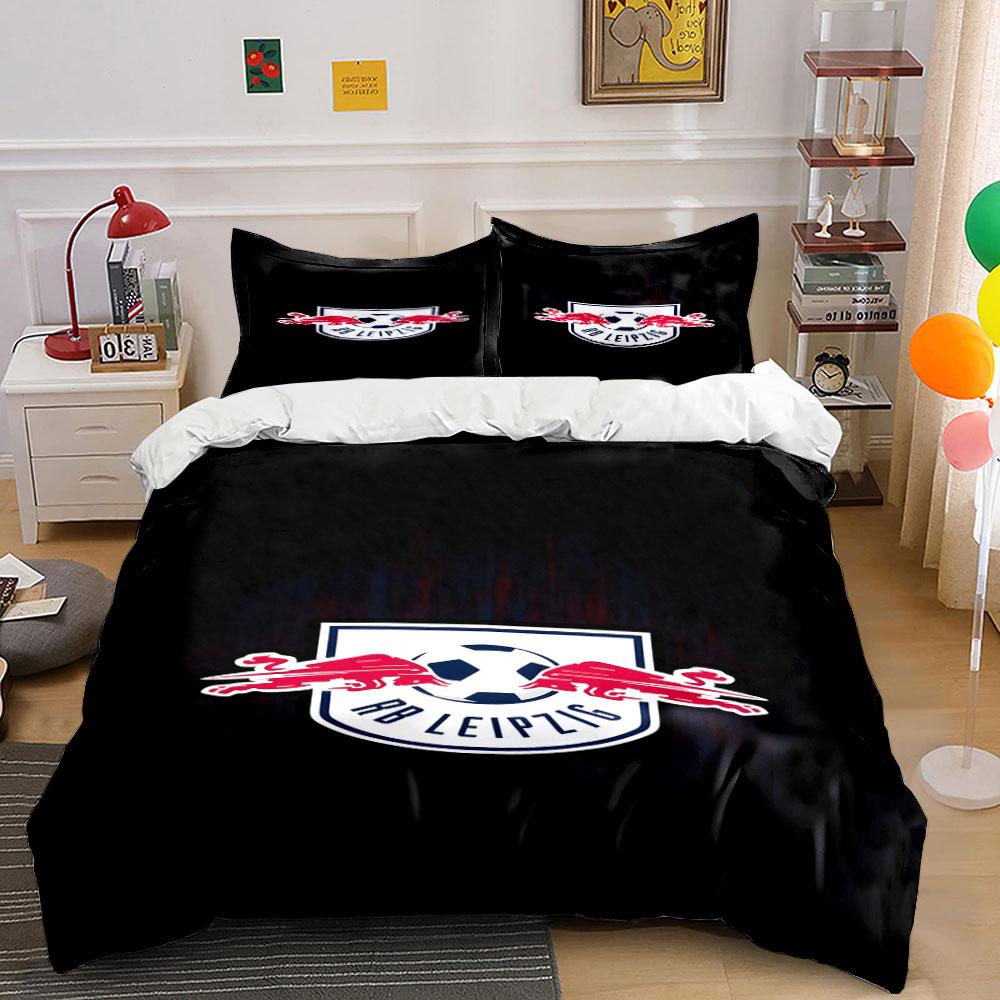 Red bulls with soccer. Bedding sets Duvet cover sets Duvet covers Pillowcases(1*Duvet Cover 2*Pillowcases without duvet insert)