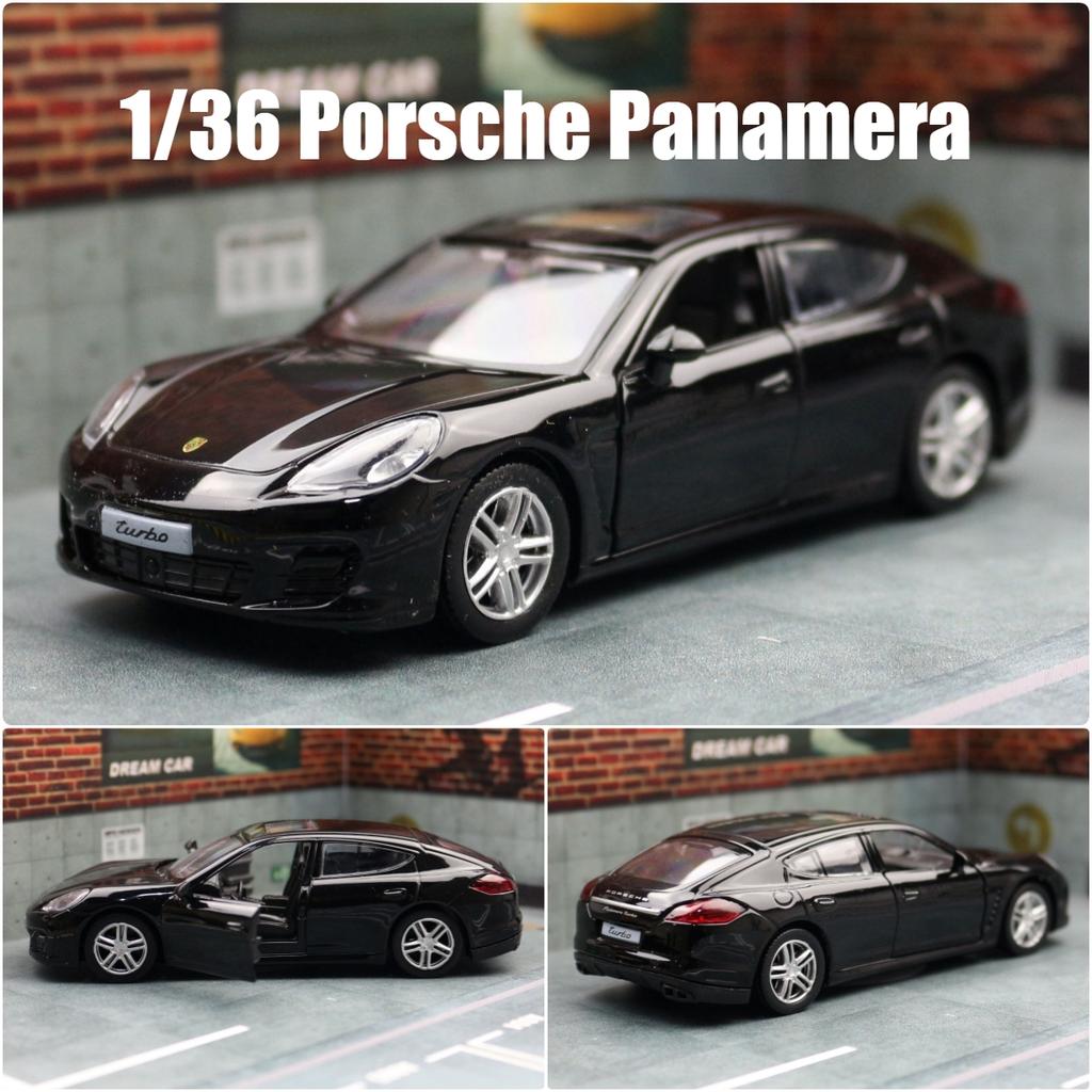 1/36 Scale Porsche Panamera Turbo Toy Car Model for Children 5'' RMZ CiTY Diecast Miniature Pull Back Collection Gift for Kid Boy