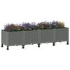 Garden Planter with Wheels Light Gray 160 x 40 x 48 cm PP