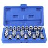 19Pcs Set 1 2in Drive Star Hex Socket Bit Kit E Type Male Female Car Repairing Tool