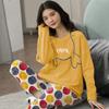 Women's Cartoon Long Sleeve Pajamas - Cute & Comfy Korean Style for Spring & Autumn - Plus Size Available