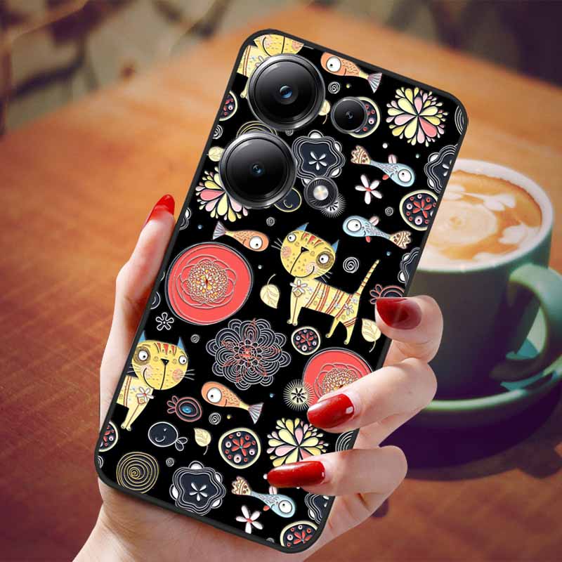 For Redmi Note 13 Pro 4G Case Flower 3D Relief Silicon Soft Phone Back Cover for Xiaomi Redmi Note13 Pro 4G Protection Shell TPU