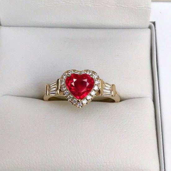 Обручальное кольцо Великолепное гальваническое ретро-подарок Золотое сердце любви со стразами ювелирные изделия на палец