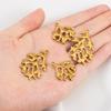 5pcs No Fade Tree Branches Leaf Charm Stainless Steel Gold Color Pendants For Jewelry Making Earring Keychain Supplies DIY Craft