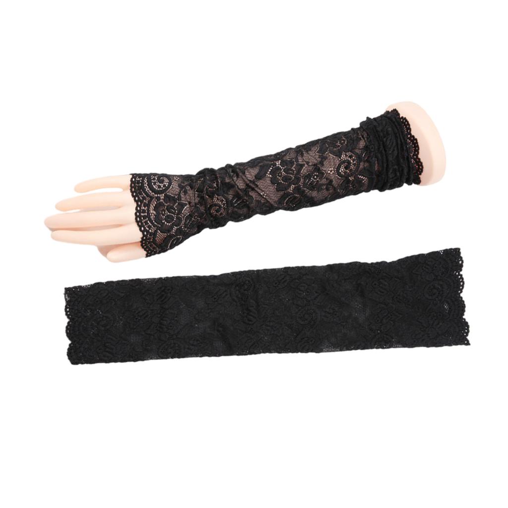 Lace Flower Arm Covers Sun Protective Arm Sleeves Women Fashion Arm Protectors for Driving Cycling and Outdoor Activity