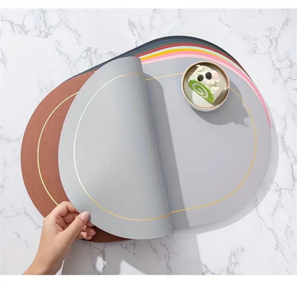 Подставки из искусственной кожи - Двусторонние, Ручная стирка, Противоскользящие, Идеальны для обеда - Прочные, Легко чистятся, Универсальные настольные коврики