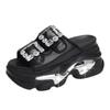 Fashion New Summer Women Slippers Flip-Flops Ladies Beach Bling Shoes Wedge Heels Shoes Woman High Platform Slippers Outside Sandals 8CM